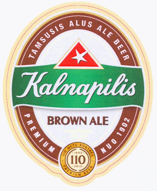 Prekės ženklas: Kalnapilis BROWN ALE TAMSUSIS ALUS ALE BEER PREMIUM NUO 1902